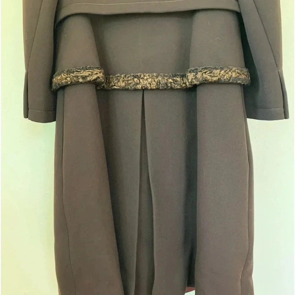 Vintage 1970s Stegari New York 100% Virgin Wool Coat Lambswool Trim Rose Small